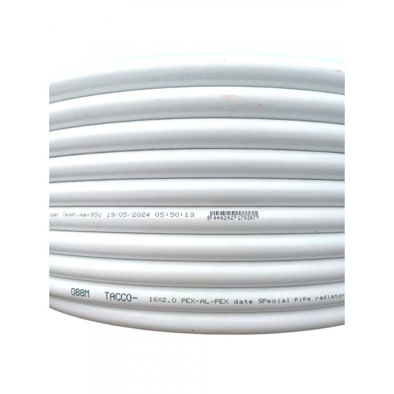 Металлопластикова безшовна труба 16х2мм, «Tacco» PE-X/Al/РЕ-Х