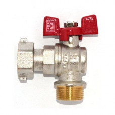 Кран 3/4" Гайка-Штуцер Метелик з накидною гайкою, кутовий "Koer" Чехія