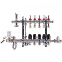 Колектор з вбудованим змішувальним вузлом в зборі на 5 контурів, нержавіюча сталь (SUS304)