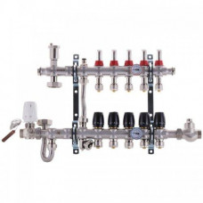 Колектор з вбудованим змішувальним вузлом в зборі на 5 контурів, нержавіюча сталь (SUS304)