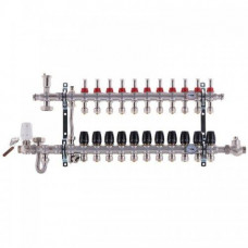 Колектор з вбудованим змішувальним вузлом в зборі на 11 контурів, нержавіюча сталь (SUS304)