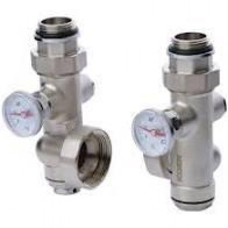 Колектор для теплої підлоги на 2 контури в зборі з насосом «Europroduct» НЕРЖАВІЙКА