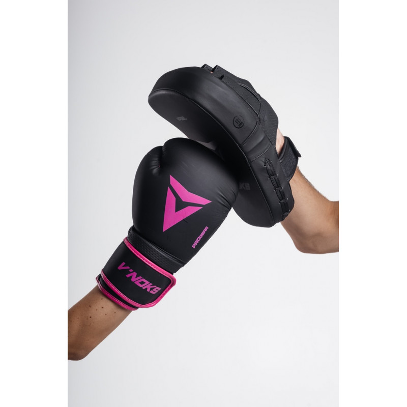 Боксерские перчатки V`Noks Ultima Black Fuxia 12 ун.