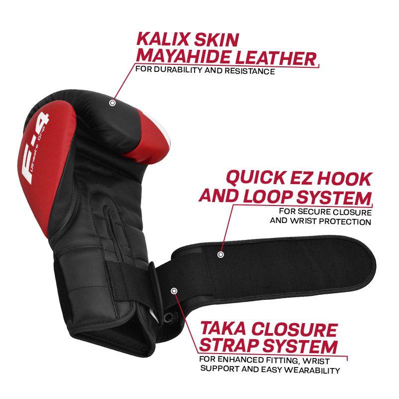 Боксерские перчатки RDX F4 Red 16 ун.