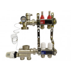 Колектор для теплої підлоги на 2 контури в зборі, нижнє підключення, «Europroduct» НЕРЖАВІЙКА