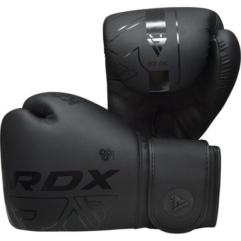 Боксерські рукавички RDX F6 Matte Black 16 ун.