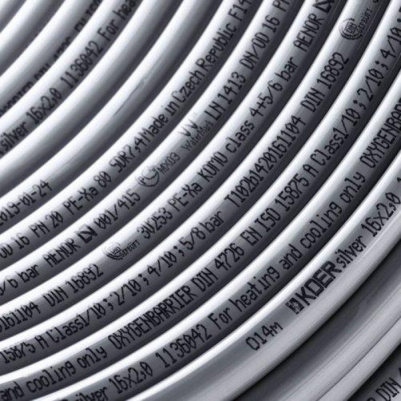 Труба для теплої підлоги Koer PEX-B/EVOH 16×2.0 мм (Silver) Original Product