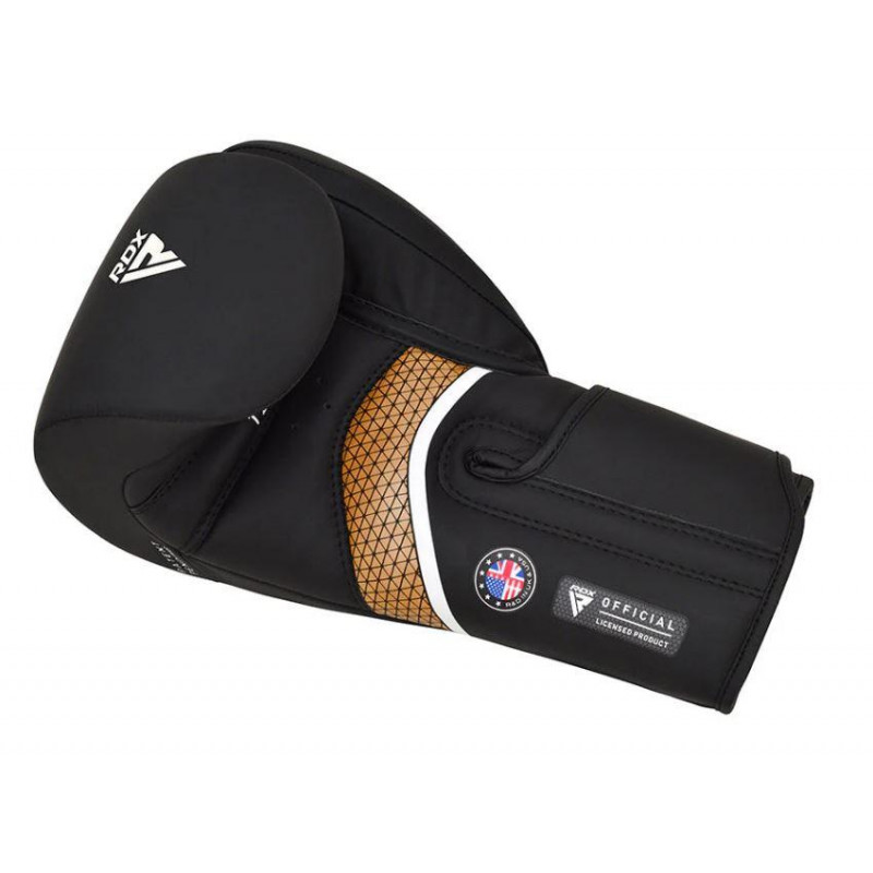 Перчатки боксерские RDX T17 Aura Black Gold 12 ун.