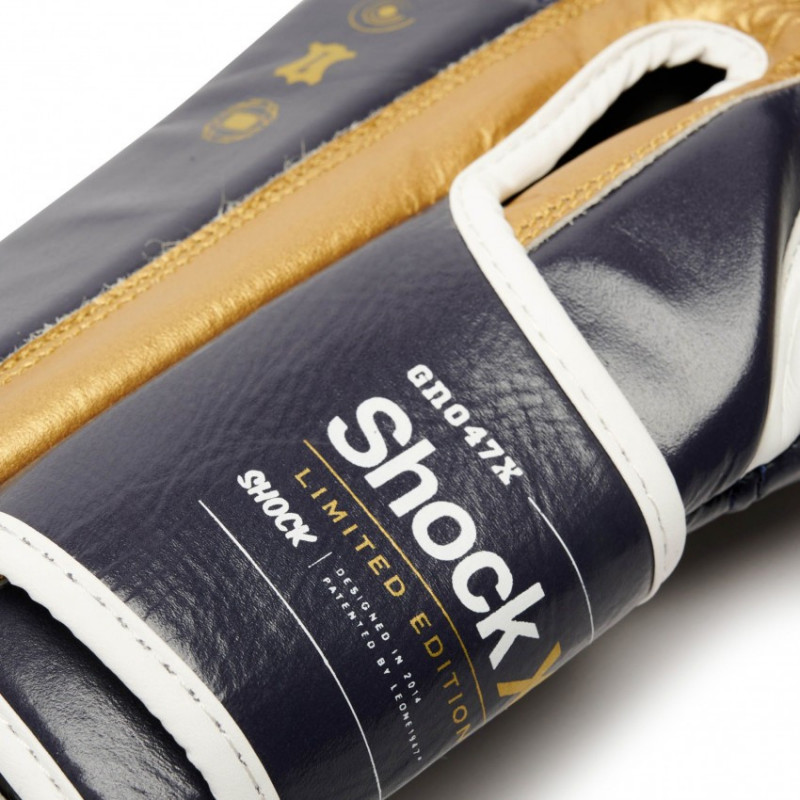 Боксерські рукавички Leone Shock X Blue 12 ун.