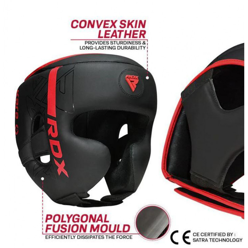 Боксерський шолом RDX F6 Matte Black S