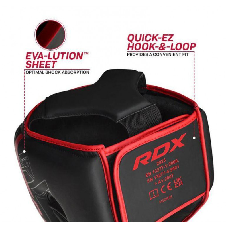 Боксерський шолом RDX F6 Matte Black L