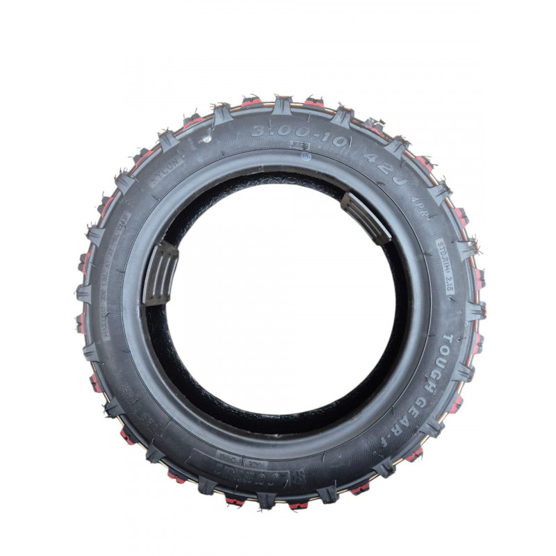 Покрышка 3.00-10 М/С 42J (4PR) камерная (Tube Type/ТТ) Max Load: 150 kg, Junkai СROSS SPIKE