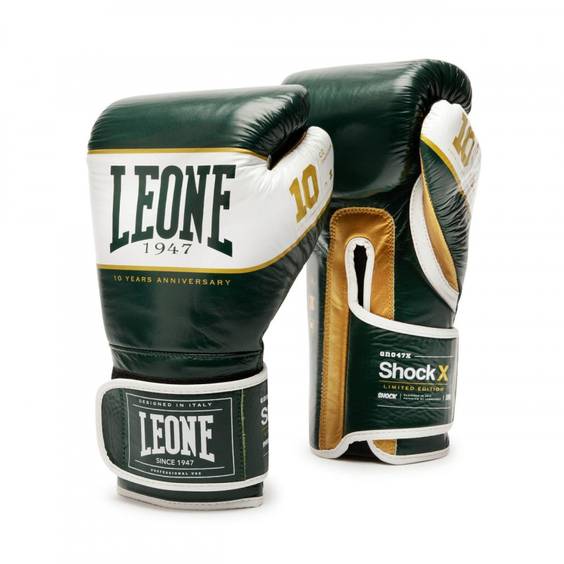 Перчатки боксерские Leone Shock X Green 14 ун.