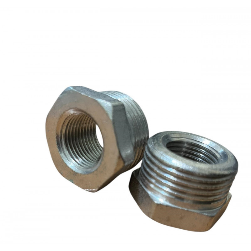 Муфта перехідна 1' х 1/2' (футорка) латунна нікельована (стінка 5 мм, вага 110 грамів)