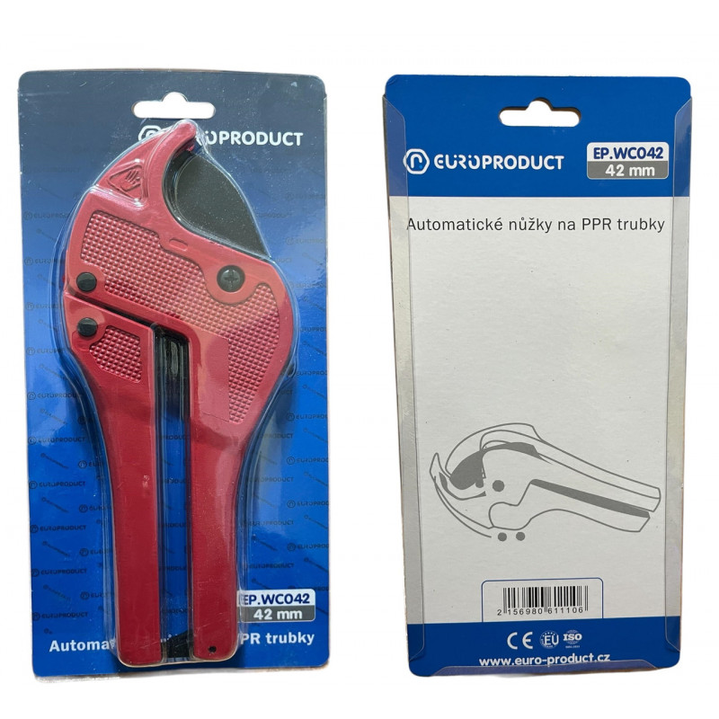 Ножиці для пластикових PPR труб Ø16-42 мм, автоматичний відкидання леза, EUROPRODUCT