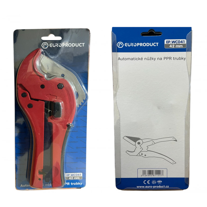 Ножиці для пластикових PPR труб Ø16-42 мм, автоматичний відкидання леза, EUROPRODUCT