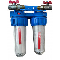 Магістральний фільтр для холодної води (двохступеневий), + Крани-америка 3/4`, Чехія