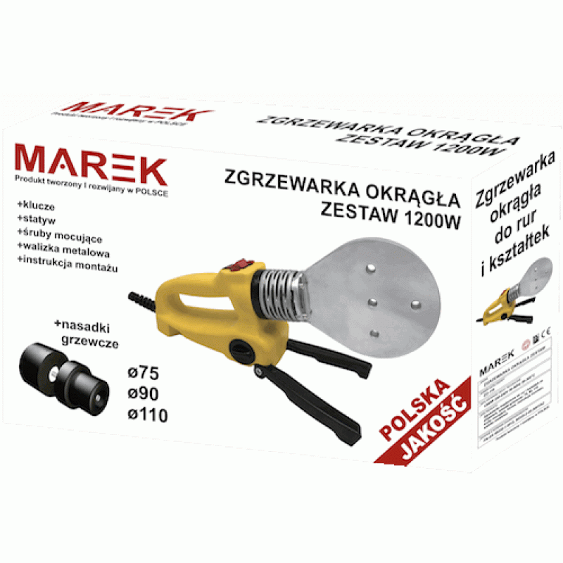 Плоский паяльник "Marek" 1200W (75 мм, 90 мм, 110 мм) для пластикових труб