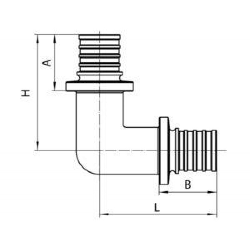Куточок натяжний рівнопрохідний 20(2.8мм) x 20(2.8мм), Чехія