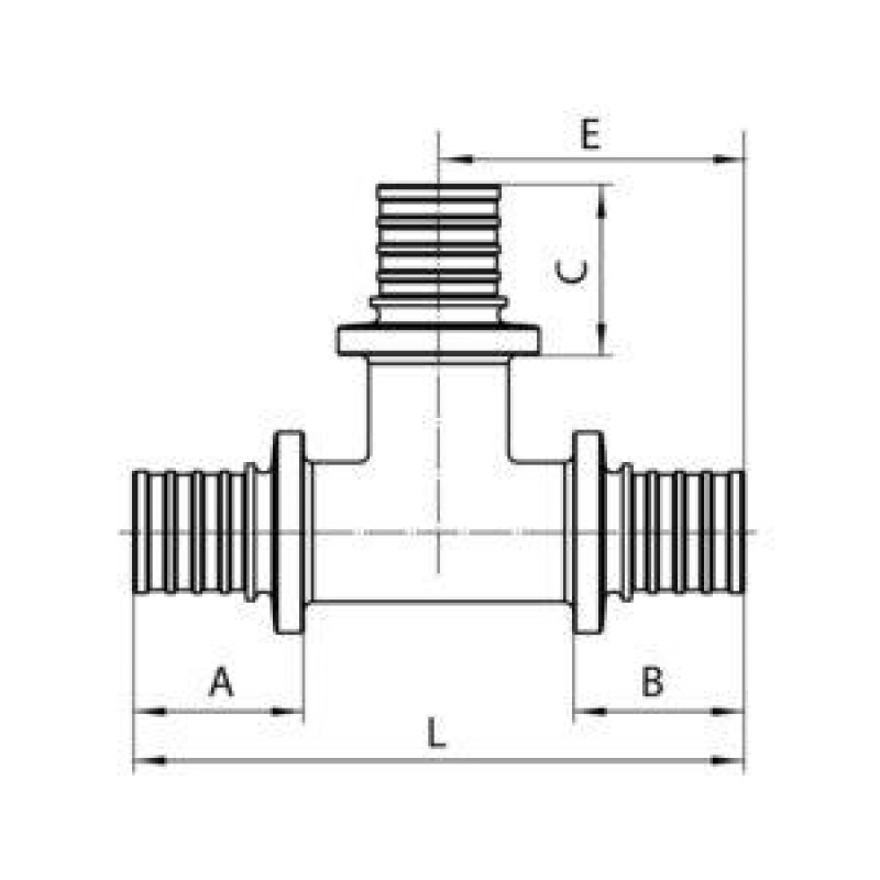 Трійник натяжний рівний 16x16x16 (2.2мм), Чехія