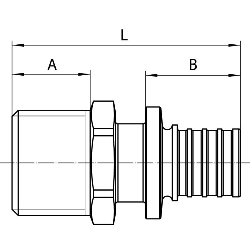 Муфта натяжна з зовнішньою різьбою 16(2.2мм) x 3/4"РН (МРН 16х3/4), Чехія