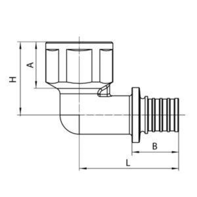 Коліно натяжне з внутрішньою різьбою 20(2.8мм) x 1/2" РВ (КРВ 20х1/2), Чехія