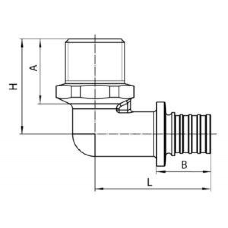 Куточок натяжний із зовнішньою різьбою 20(2.8мм) x 1/2" РН (КРН 16х1/2), Чехія