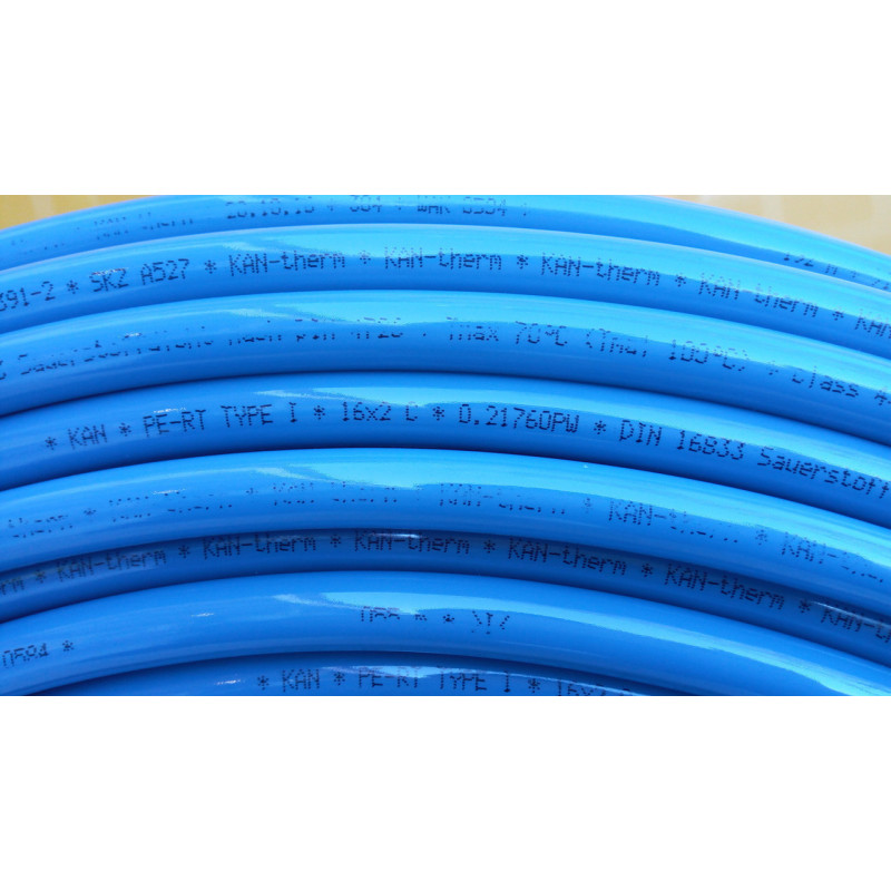 Труба для теплої підлоги з кисневим бар'єром "KAN-therm" PE-RT/EVOH Blue Floor 16x2.0mm