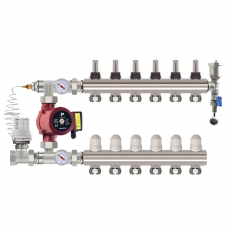 Колектор латунний "SD Forte" на 6 контурів в зборі для теплої підлоги
