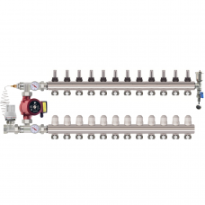 Колектор латунний "SD Forte" на 12 контурів в зборі для теплої підлоги