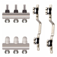 Колектор латунний "SD Forte" на 3 контури для теплої підлоги