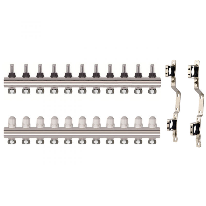 Колектор латунний "SD Forte" на 11 контурів для теплої підлоги