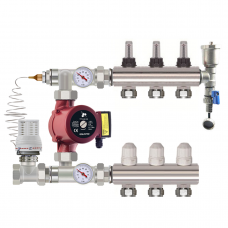 Колектор латунний "SD Forte" на 3 контури в зборі для теплої підлоги