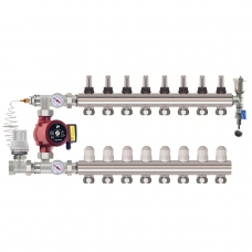 Колектор латунний "SD Forte" на 8 контурів в зборі для теплої підлоги
