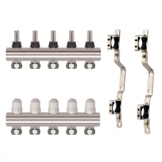 Колектор латунний "SD Forte" на 5 контурів для теплої підлоги