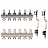Колектор латунний "SD Forte" на 6 контурів для теплої підлоги