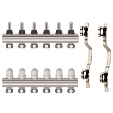 Колектор латунний "SD Forte" на 6 контурів для теплої підлоги