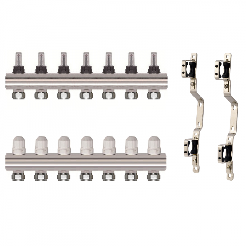 Колектор латунний "SD Forte" на 7 контурів для теплої підлоги