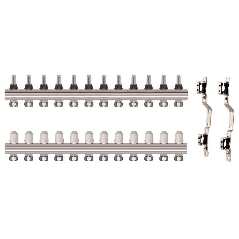 Колектор латунний "SD Forte" на 12 контурів для теплої підлоги