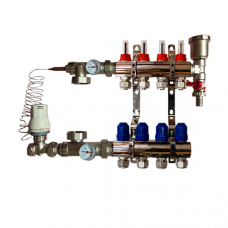 Латунний колектор "ITAL-therm" на 4 контури в зборі для теплої підлоги
