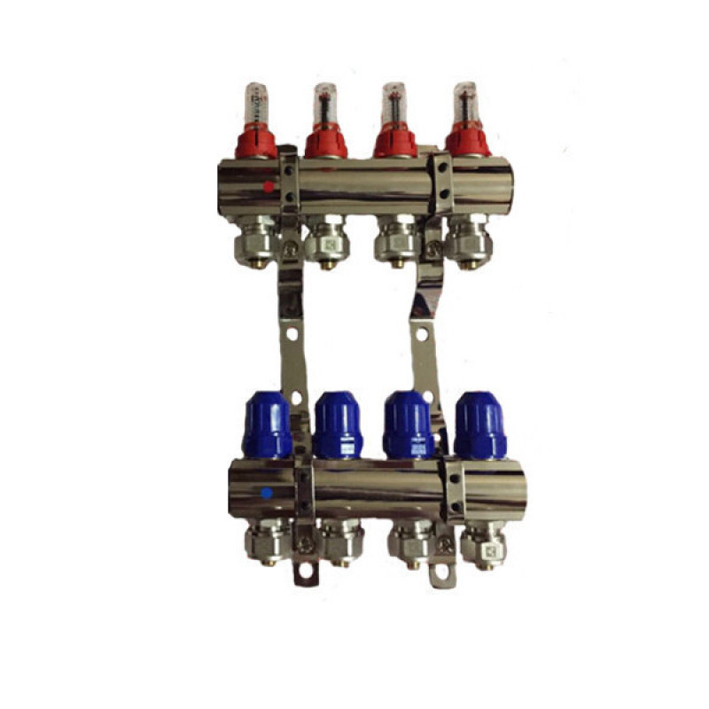 Латунний колектор "ITAL-therm" на 4 контури для теплої підлоги