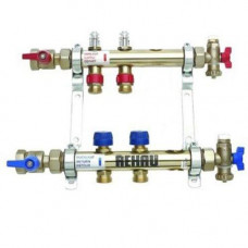 Колектор Rehau  з витратомірами для опалення і теплої підлоги на 2 контури