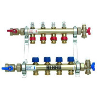 Колектор Rehau  з витратомірами для опалення і теплої підлоги на 4 контури
