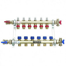 Колектор Rehau  з витратомірами для опалення і теплої підлоги на 5 контурів