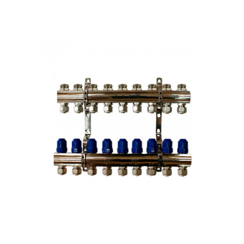 Колектор латунний "ITAL-therm" на 9 контурів для опалення і теплої підлоги
