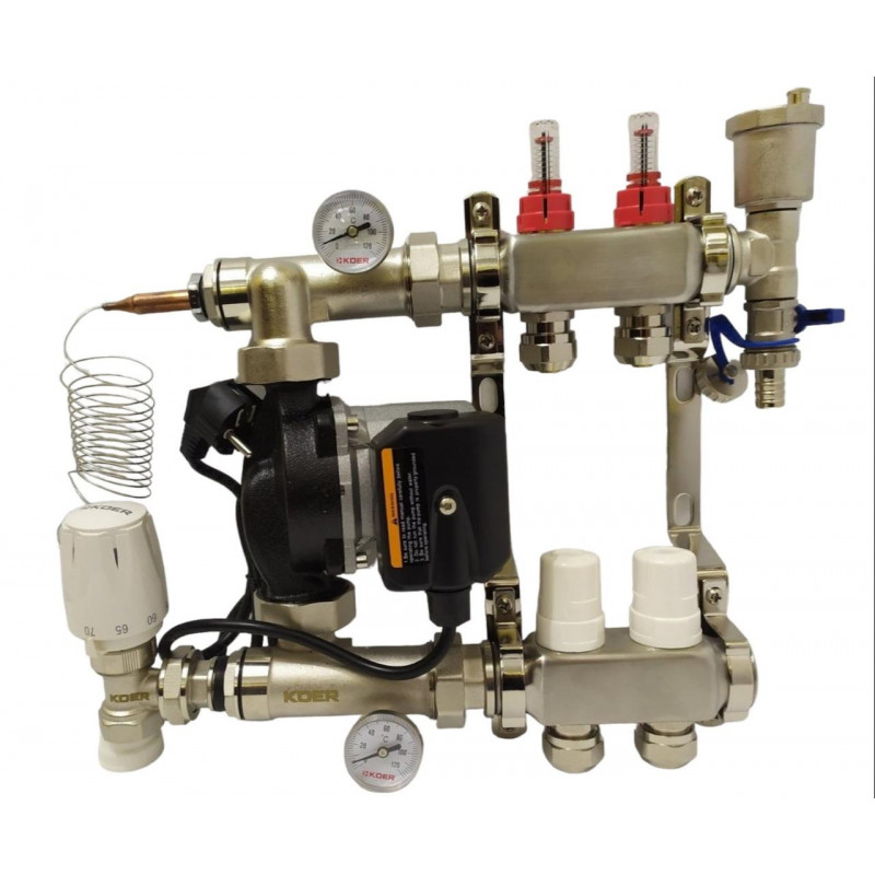 Колектор неіржавка сталь у складі на 2 контури "Krakow" з насосом