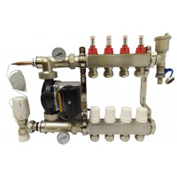 Колектор неіржавка сталь у складі на 4 контури "Krakow" з насосом