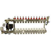 Коллектор нержавейка в сборе на 11 контуров "Krakow" с насосом