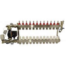 Колектор неіржавкої сталі в складі на 11 контурів "Krakow" з насосом