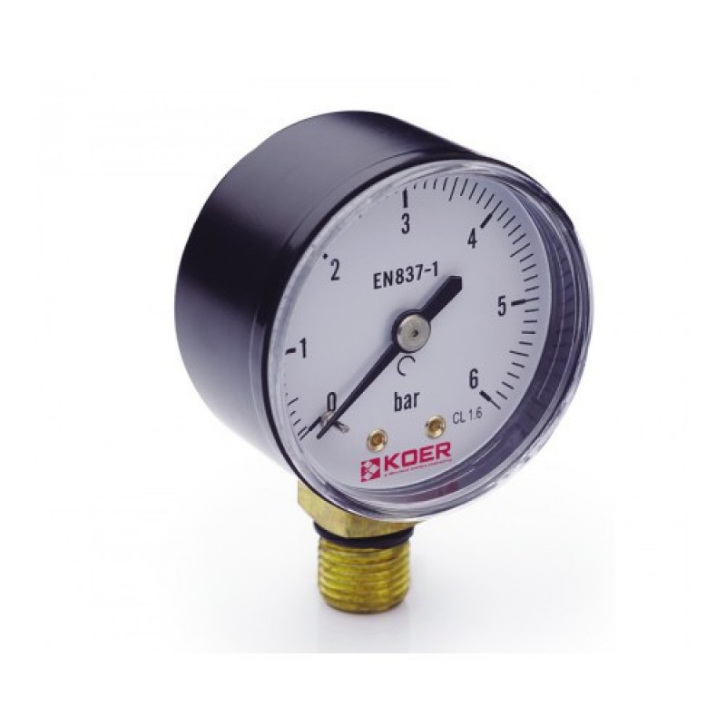 Манометр Koer радіальний 502R 6 bar, D=50 мм, 1/4'''